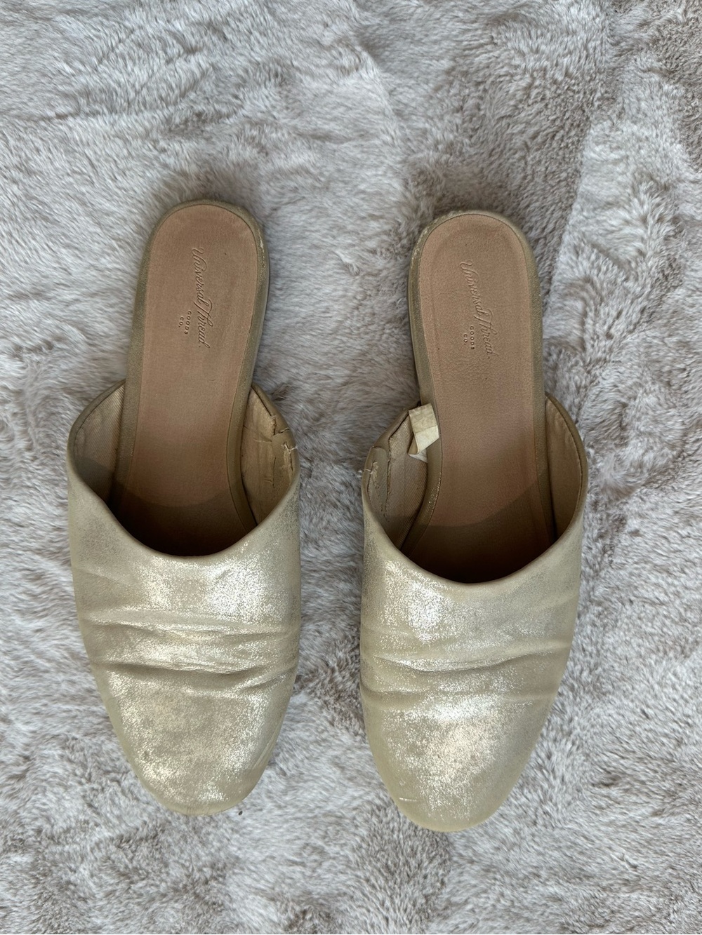 Universal Thread Gold Mules, Size 8